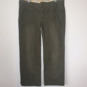 PrAna olive green corduroy pants